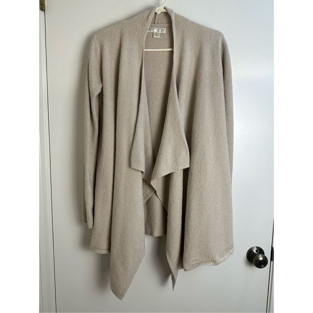 Barefoot Dreams sz S/M cream waterfall cardigan cozy chic lite
